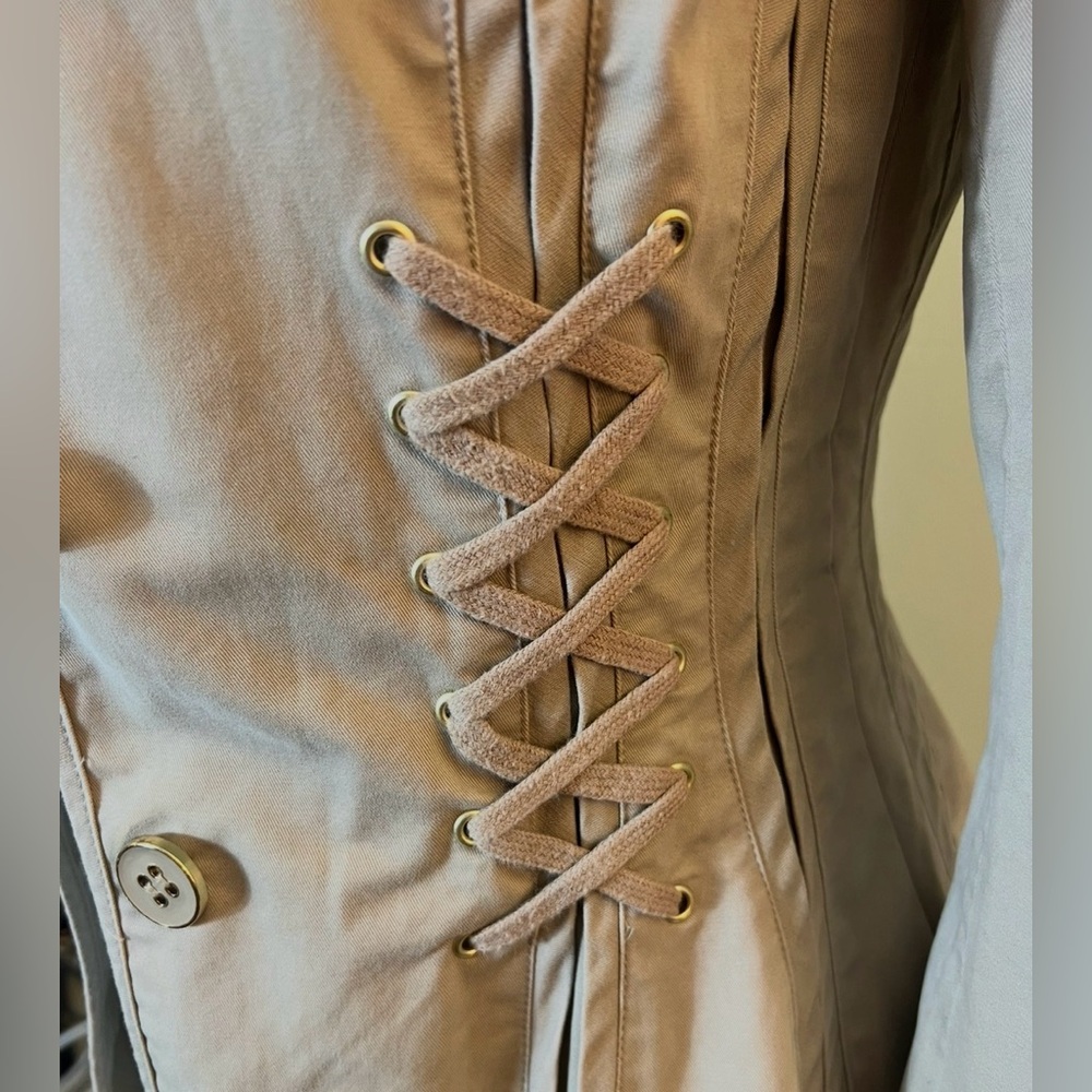 Topshop corset steampunk lace up trench coat 4 XS - Picture 6 of 13